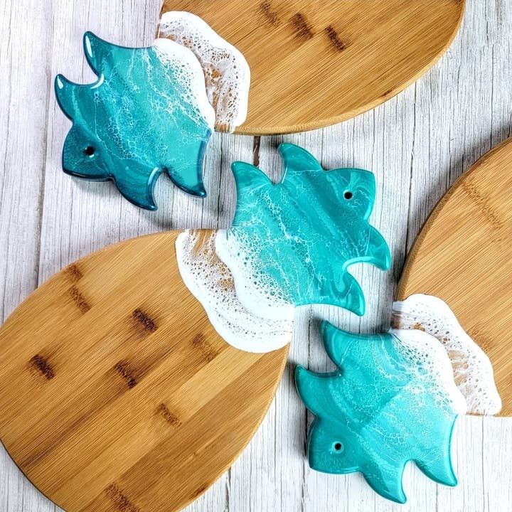 Ocean Waves Turtle Serving Board for wholesale by Crafted By Rachel