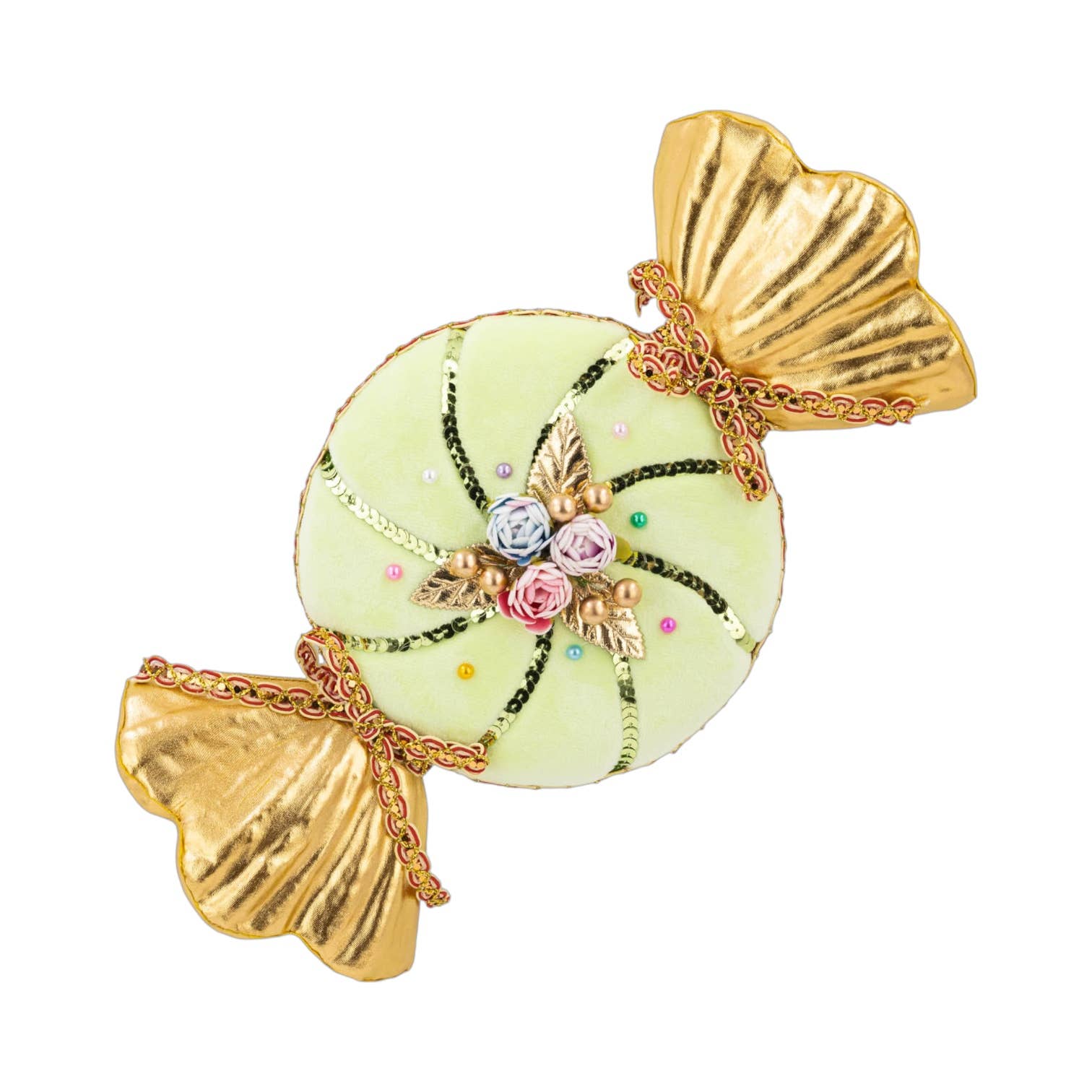 December Diamonds - Wholesale Decorative Tabletop Object - 14in Green Candy Wrapper0