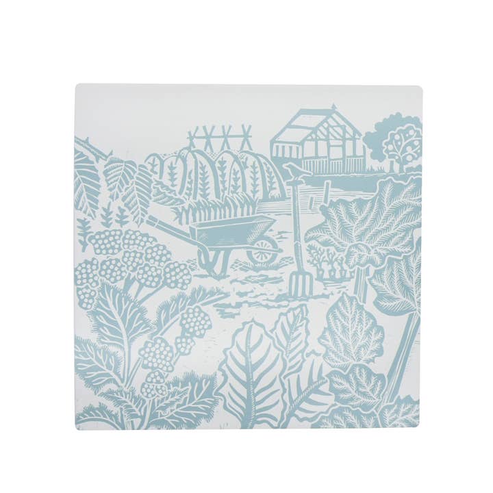 Ceramic Trivet Vegetable Garden Blue for wholesale by Half Moon Bay By Design