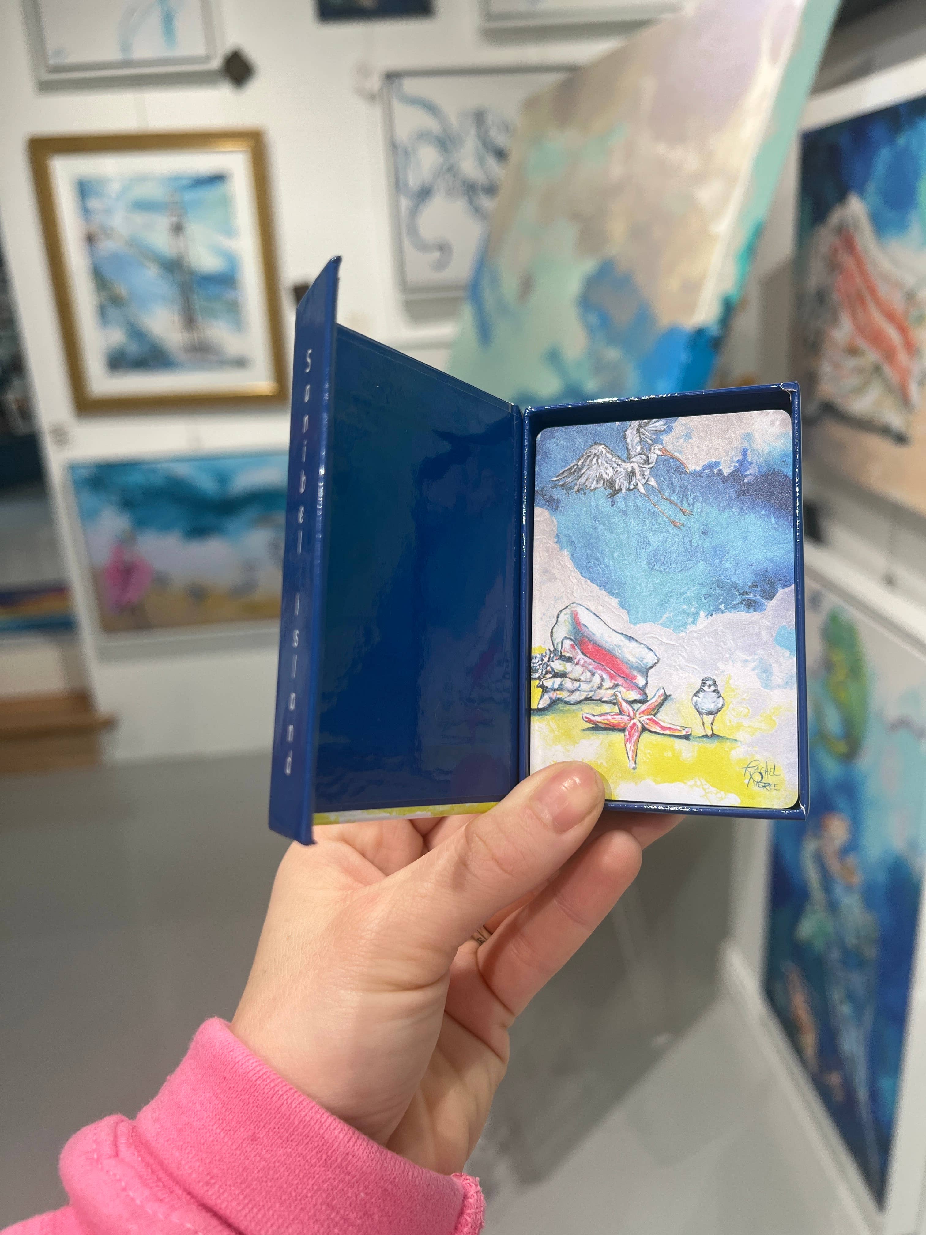 Rachel Pierce Art Gallery - Wholesale Playing Cards - Beach Treasures Playing Cards in Magnetic Closure Box2