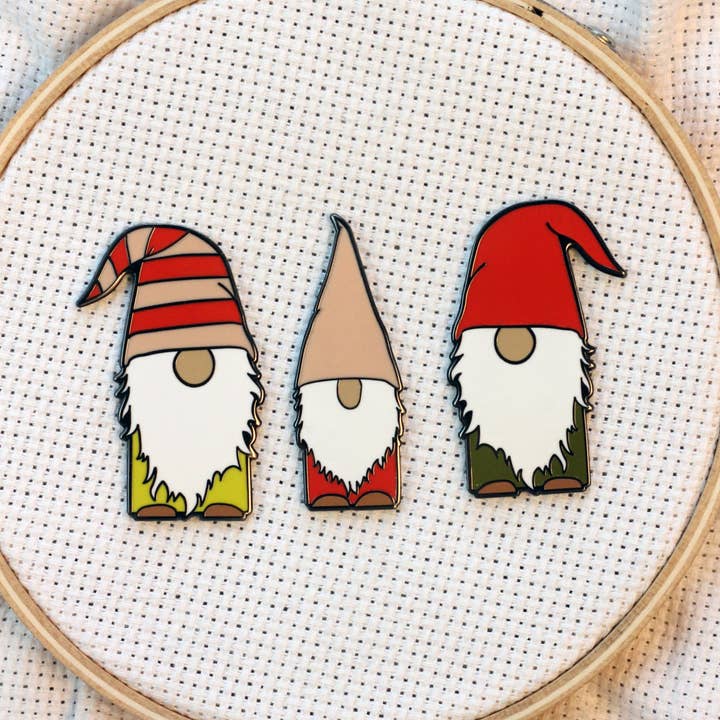 Snarky Crafter Designs - Wholesale Embroidery/Cross Stitch Supplies - Gnomes Enamel Needle Minders7