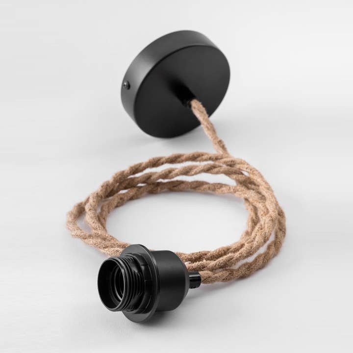 Electrical system for black and braided jute suspension for wholesale by Bohome Living