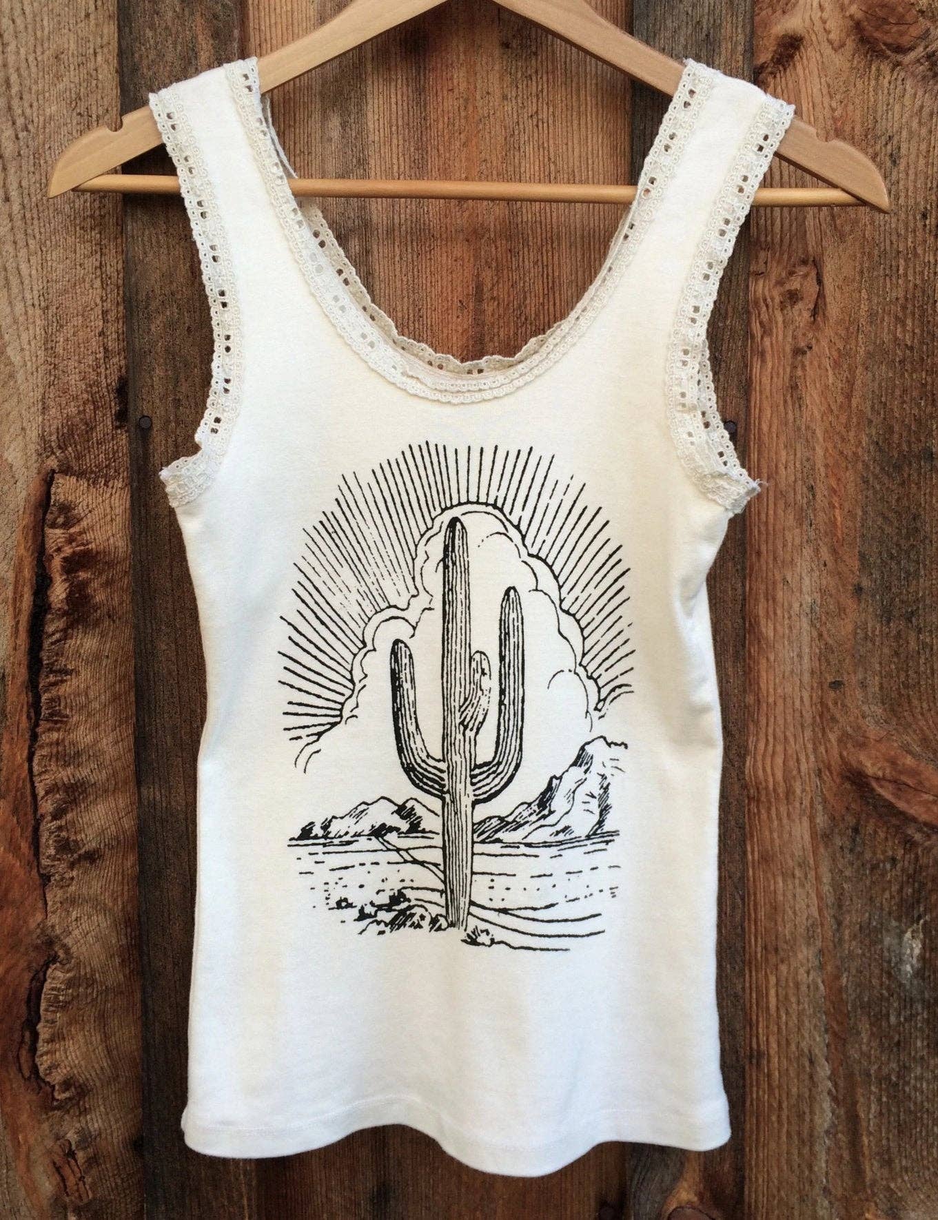 Bandit Brand - Wholesale Tank Top - Women's - Cactus Vintage Lace Tank White/Black