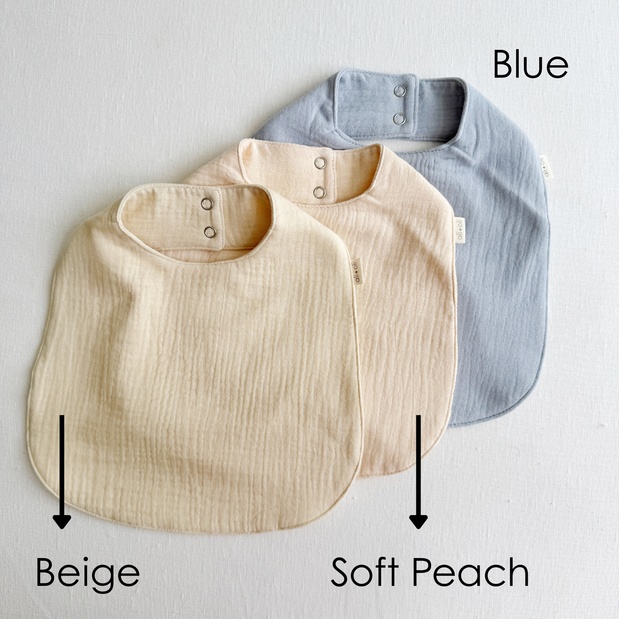 Ali+Oli - Wholesale Baby Bib - Baby - Muslin Cotton Snap Baby Bib (Blue)1