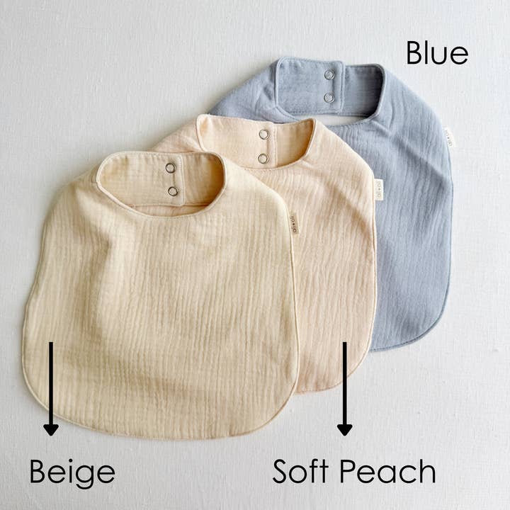 Ali+Oli - Wholesale Baby Bib - Baby - Muslin Cotton Snap Baby Bib (Blue)1