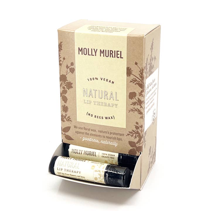 NATURAL LIP THERAPY Box of 24 for wholesale by Molly Muriel Bath + Body