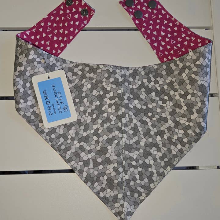 Pink & Grey - Reversible Snap On for wholesale by DJS & K Handcrafted