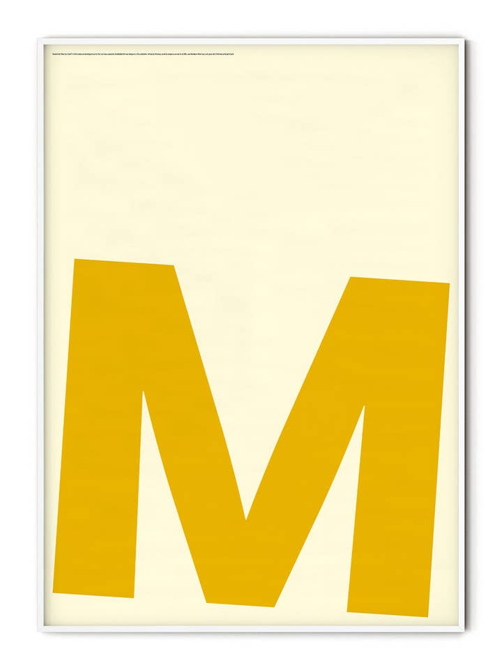 Letter M Poster - 30x40 cm for wholesale by Swedish Stamp Club