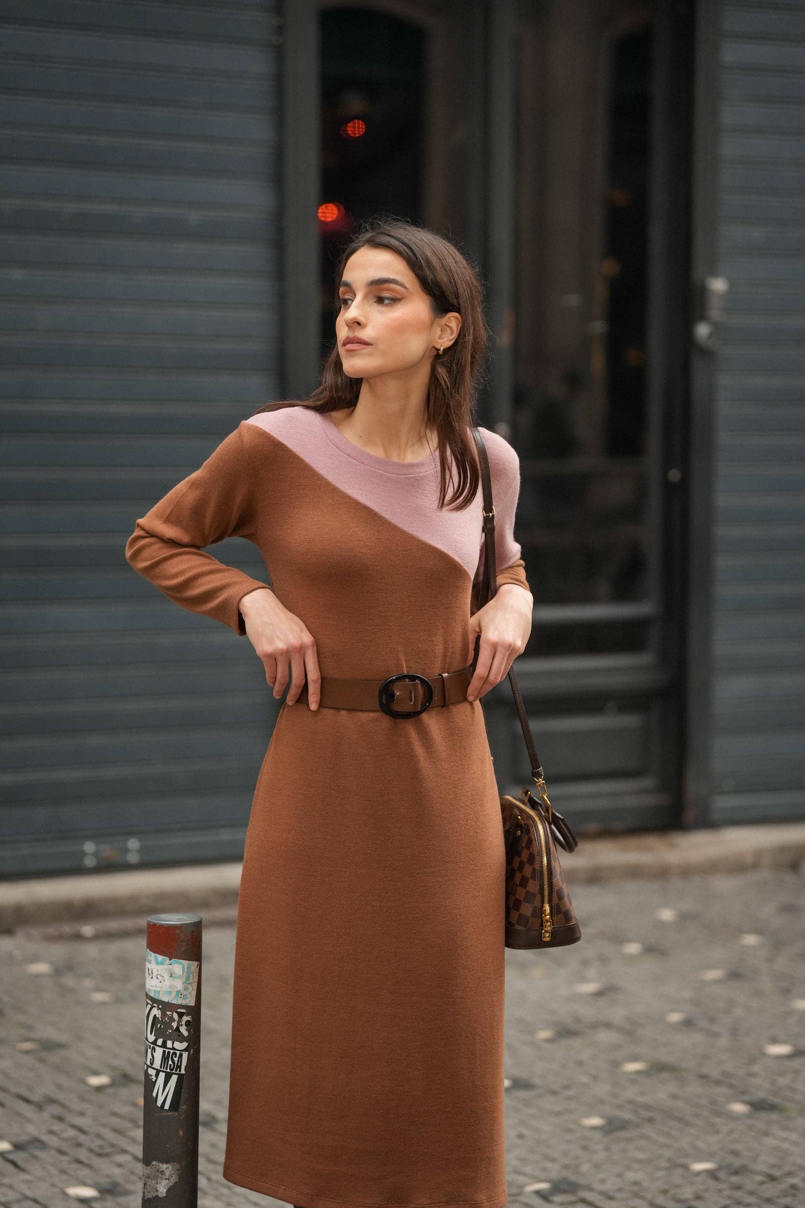 GUIMANOS – Engroshandel Kjole - Dame – Bikolor Strikkjole3