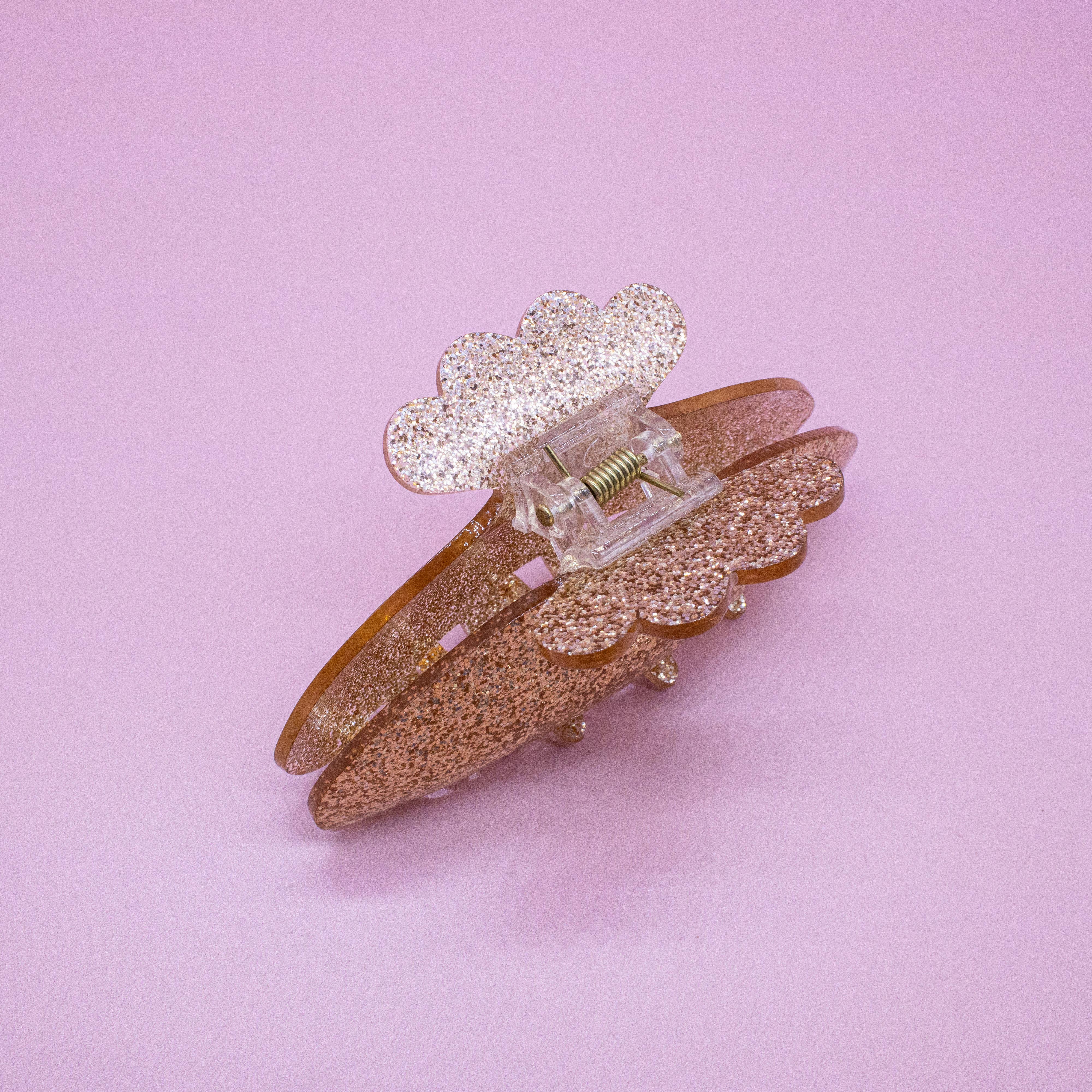 Frog Sac - Wholesale Hair Clip - Women's - Medium Round Glitter Hair Claw Clip5