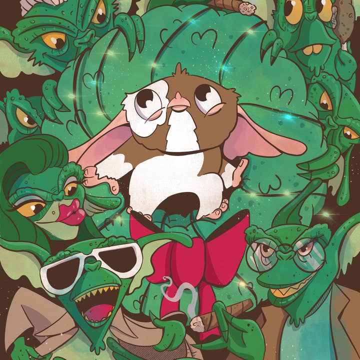 by Sarah Simpson - Wholesale Art Print - Gremlins Holiday Art Print - 80's Nostalgia Gift - Mogwai