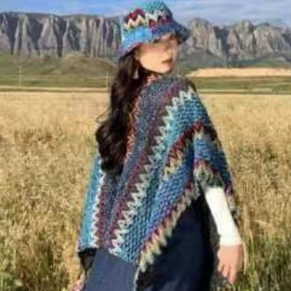 NINEXIS - Wholesale Bucket Hat - Women's - CWAH2213_ETHNIC RETRO COLOR MATCHING KNITTED BUCKET HAT13