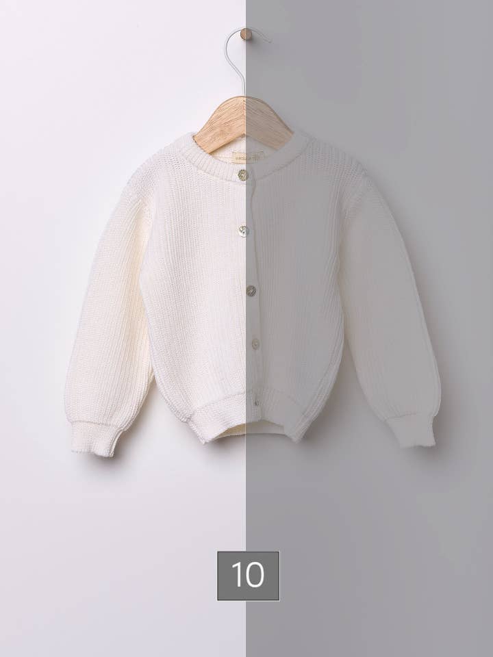 Cardigan knitted in merino wool | HAPPY GIRL for wholesale by Wedoble: sustainable children's fashion