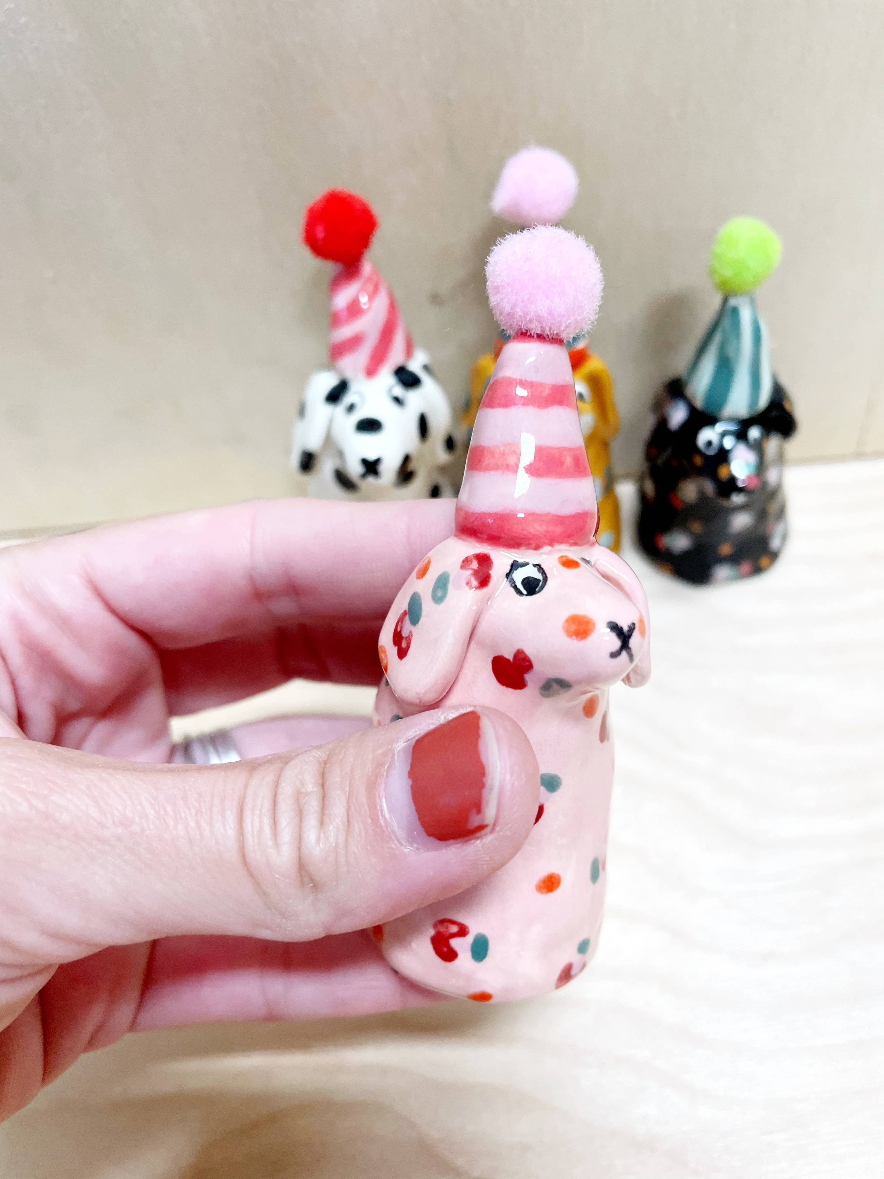 By Bianca Rae - Wholesale Decorative Figurine - Party Minis! Mini Party Dogs in Party Hats.4