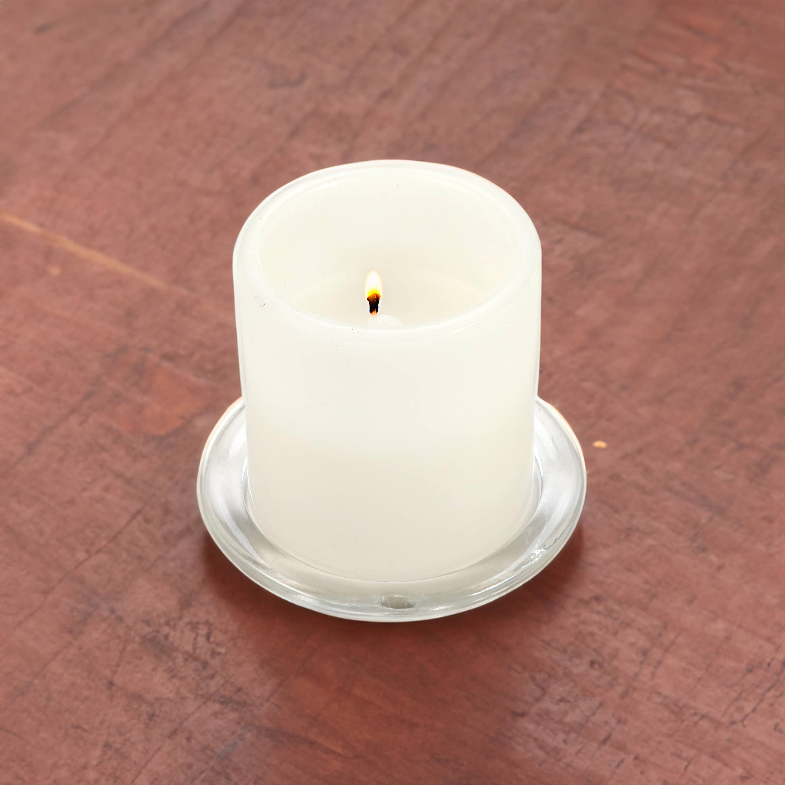 WGV International - Wholesale Candle Holder - WGV  Glass Pillar Candle Plate - 0.5"H5