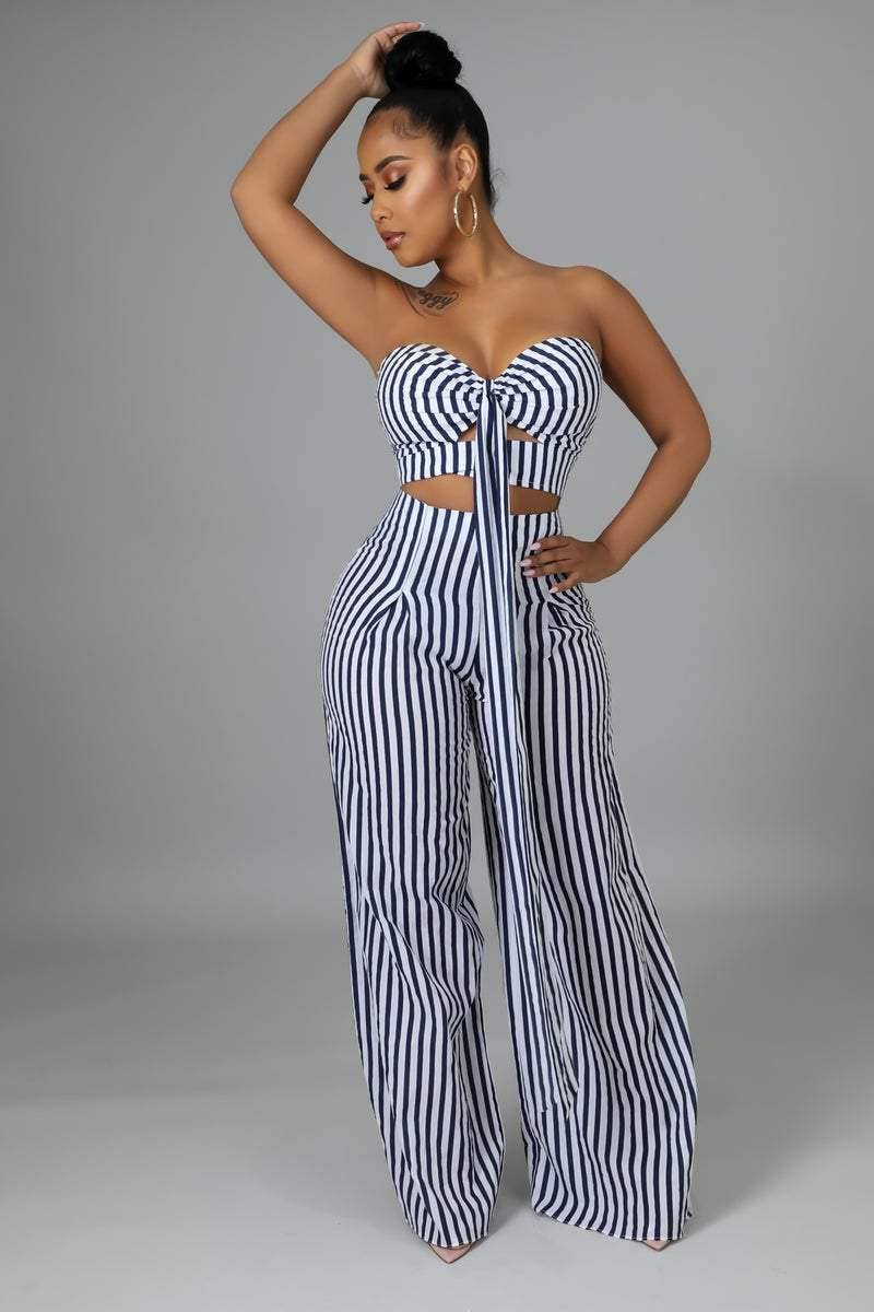 Flarix - Wholesale Top & Pant Set (NOT Loungewear) - Women's - striped tube top wide leg pants set9