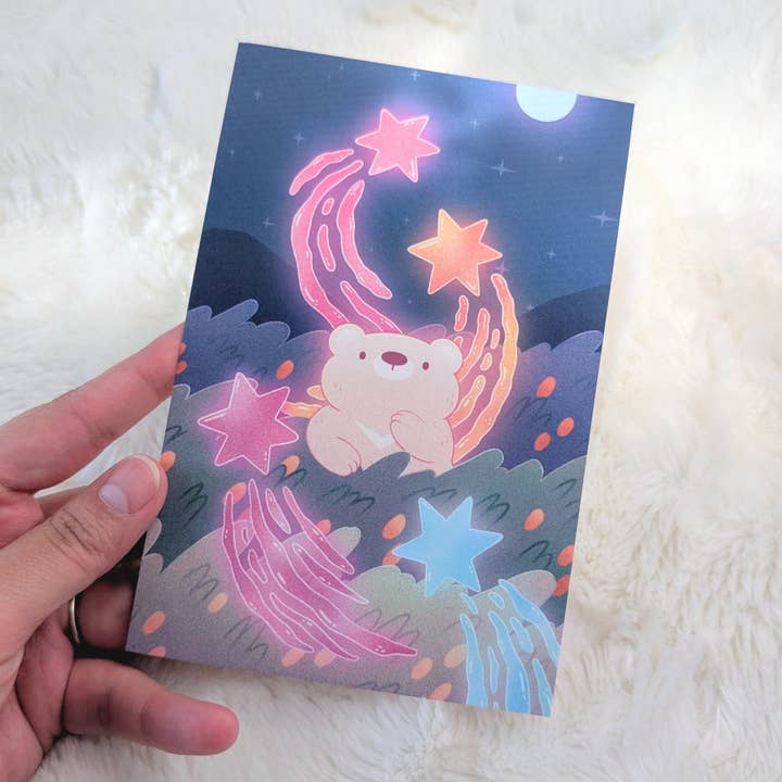 Carte postale du Champ de Lumières Étoilées pour la vente par Arcasian