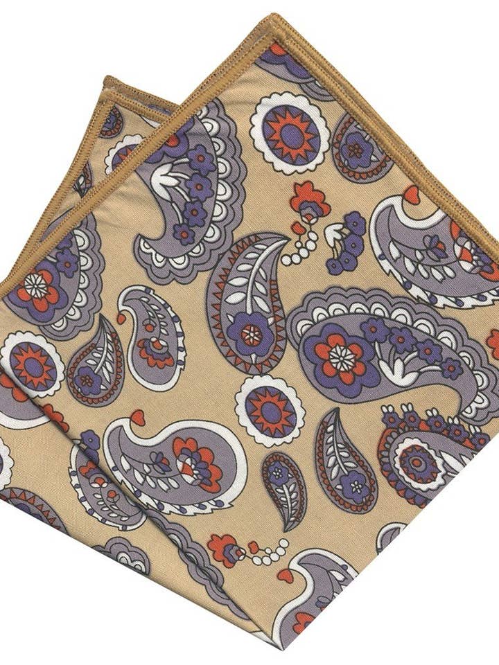 CAMEL COTTON POCKET SCARF AMOEBAS CASHMERE for wholesale by Josvil