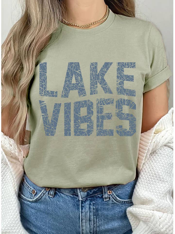 Rustee Clothing - Wholesale Screen Printed T-Shirt - Women's - LAKE VIBES GRAPHIC TSHIRTS