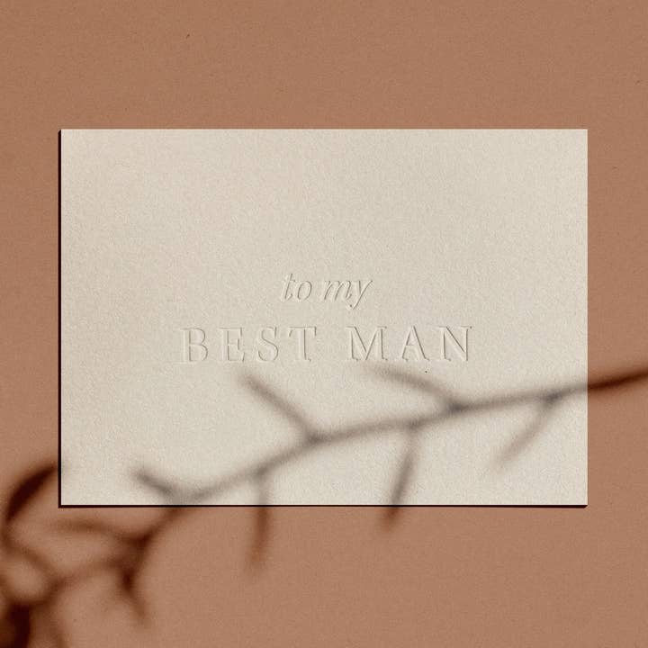 Biglietto tipografico To my Best Man per la vendita all'ingrosso da parte di Abbey Ratcliff