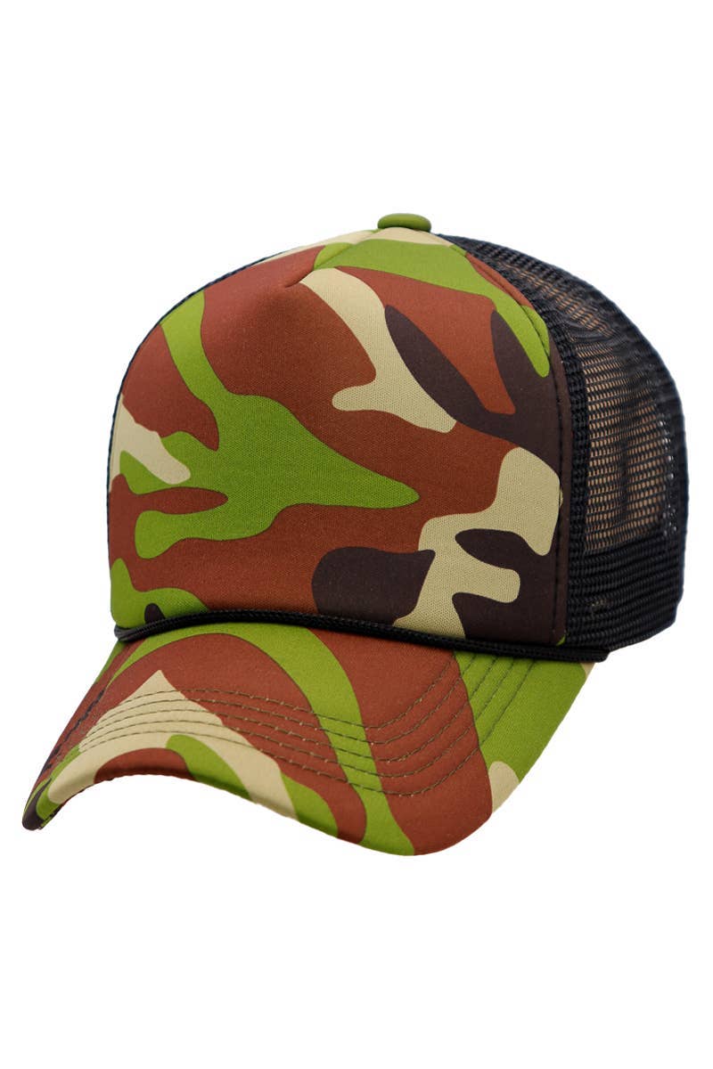 Cap Zone - Wholesale Trucker Hat - Unisex - Camouflage Five Panel Foam Trucker Hat2