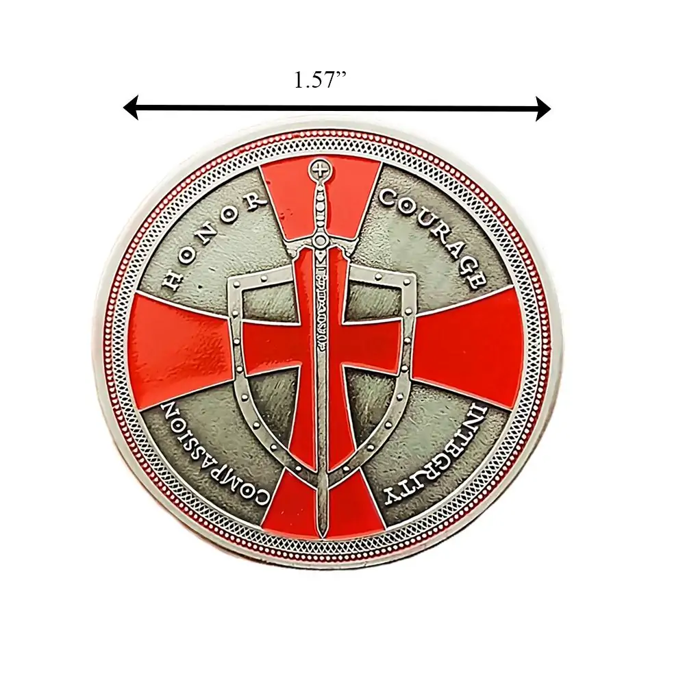 Blinkee.com, LLC - Wholesale Keepsake Coin/Token - Knights Templar Crusader Shield Token Religious Coin3