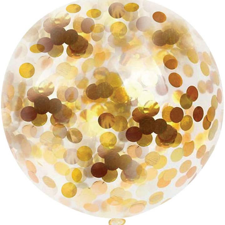 Ellie's Party Supply - Wholesale Balloon - Giant Metallic Gold Confetti Balloons (36")