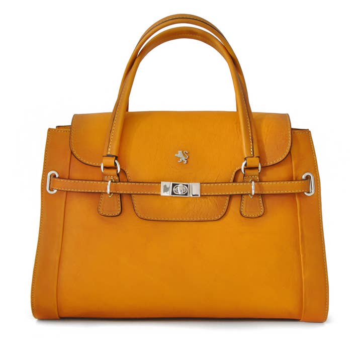 Baratti Handbag B305 in Genuine Leather- Bruce Mustard for wholesale by Pratesi