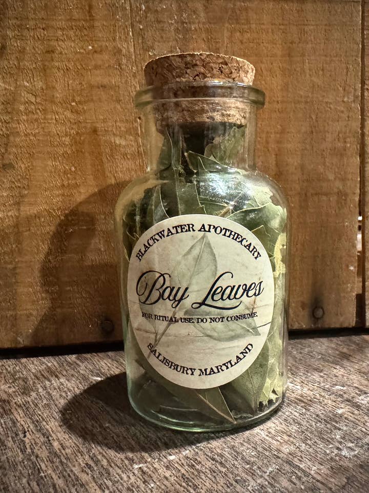 Folhas de Louro Secas - Ervas Rituais - Frasco de Vidro com Rolha por atacado de Blackwater Apothecary