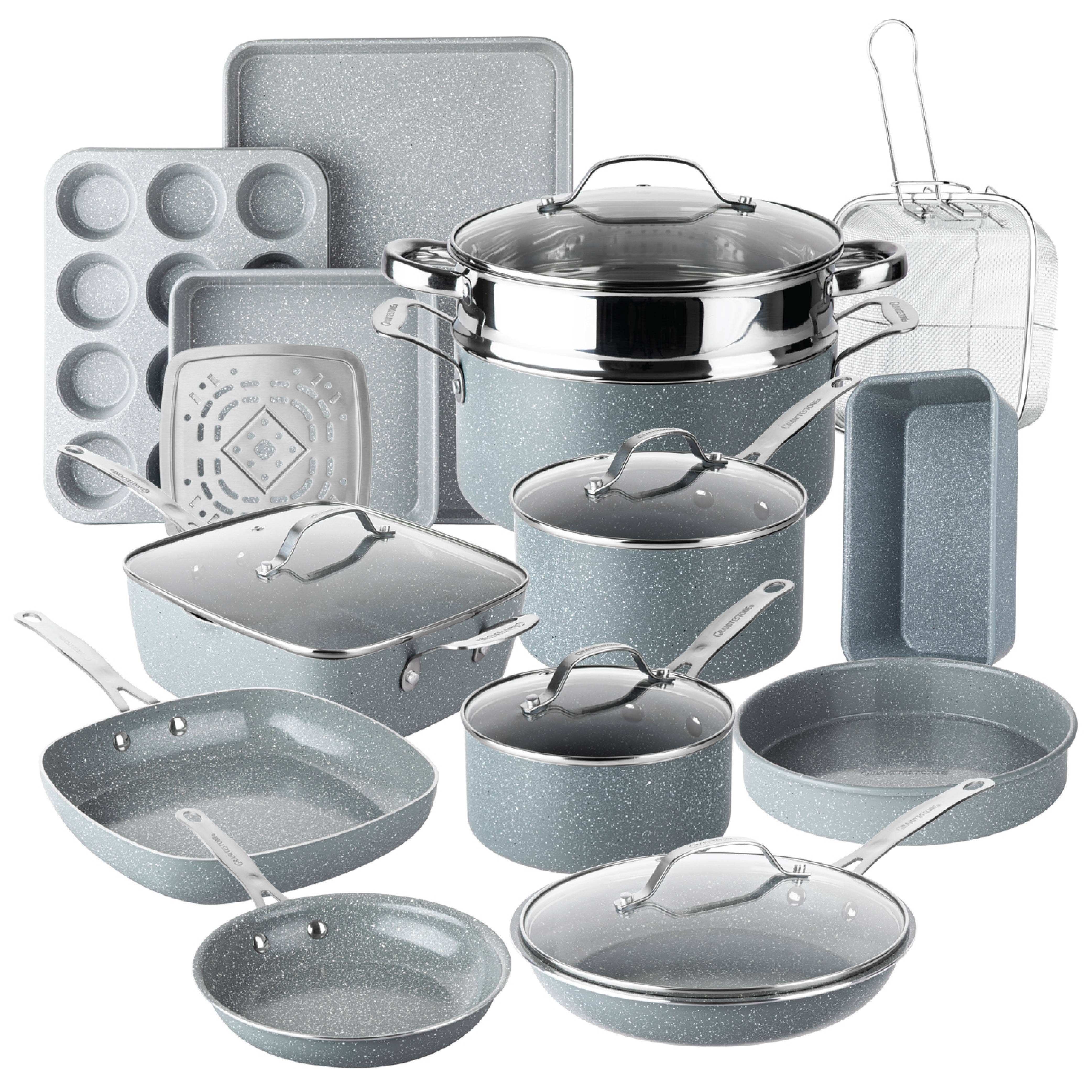 Gotham Steel/Granitestone - Wholesale Cookware Set - GraniteStone Ceraluxe 20 Piece Cookware set (Grey) Speckle1