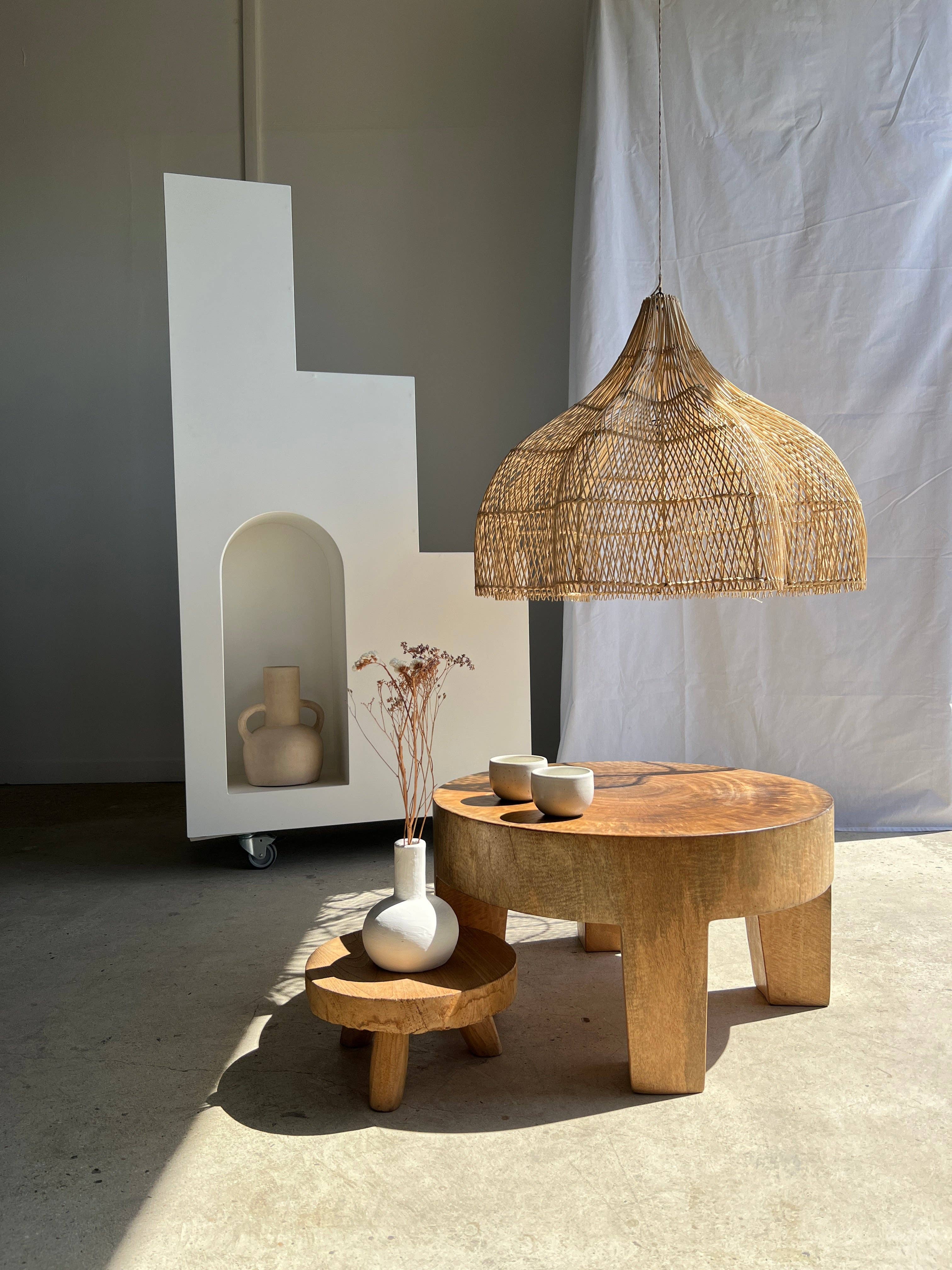 Office Objets - Wholesale Chandelier/Hanging Light - Pendant light, flower-shaped rattan fixture, tulip, corolla H:80cm D80cm94