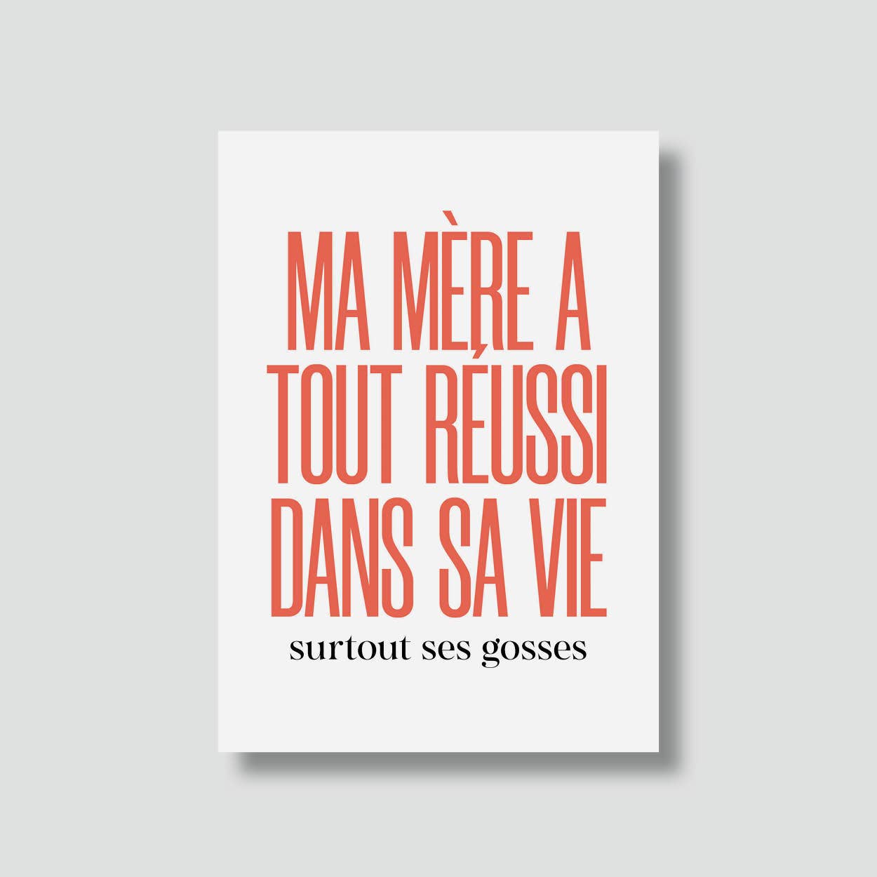 Le shop de Bulma - Wholesale Mother's Day Card - Card "Mom": My mother has succeeded in everything (with envelope)1