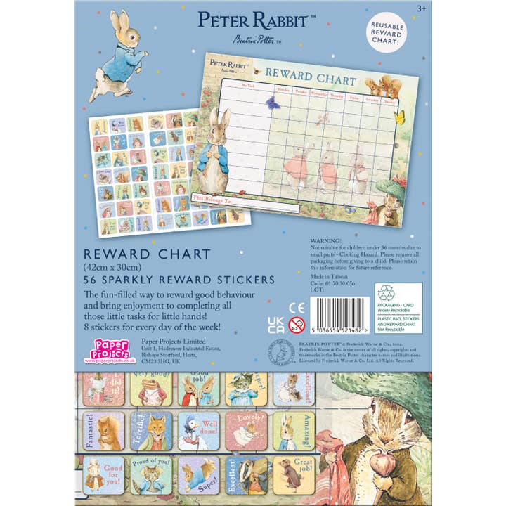Paper Projects Ltd – wholesale Sticker – Child & baby – Peter Rabbit Reward Chart2