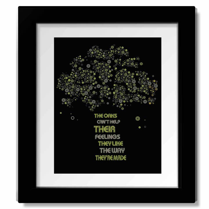 Song Lyrics Art – wholesale Konsttryck – The Trees by Rush - Lyrikinspirerad sångkonst Rockmusiktryck