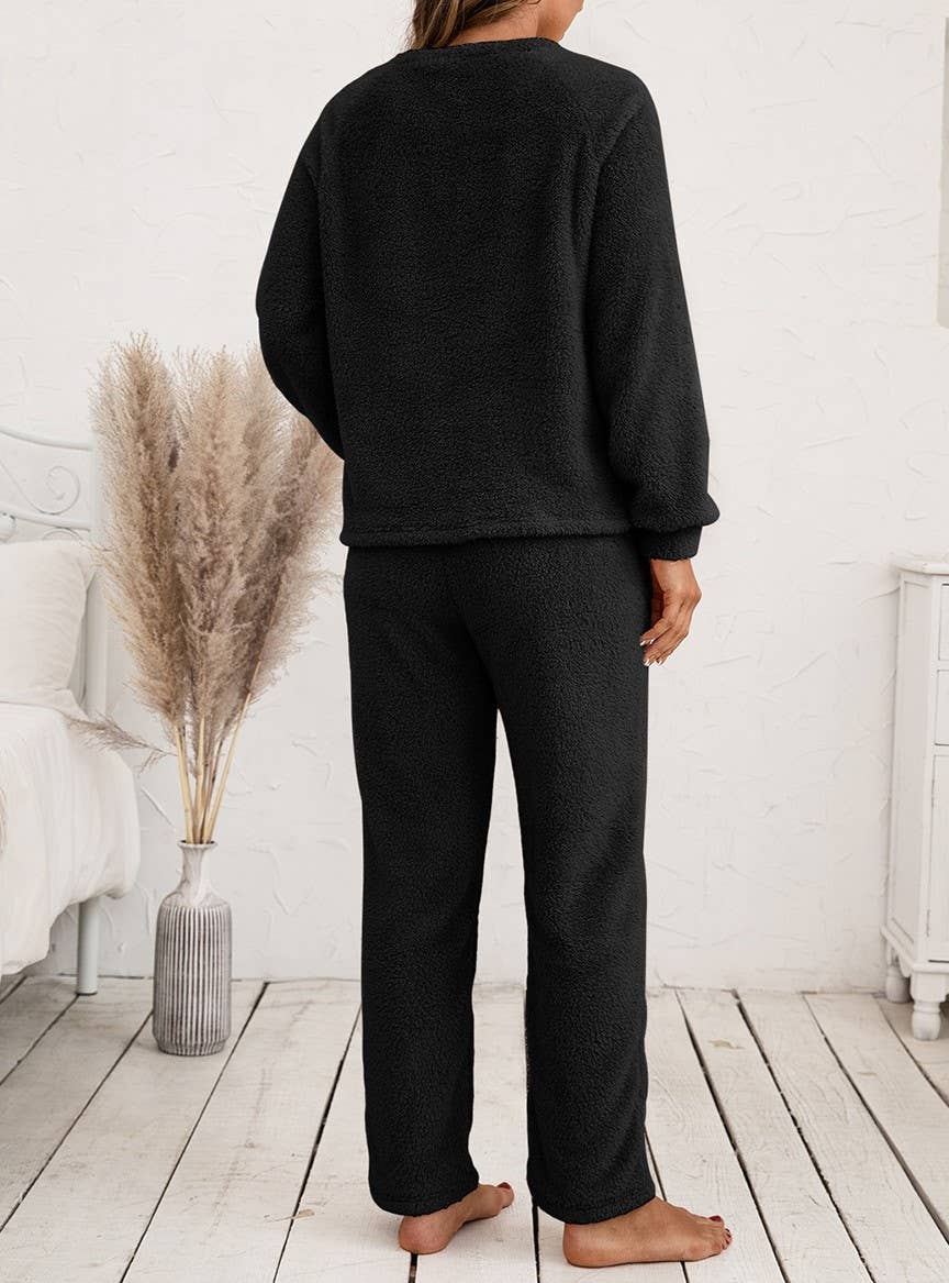 HIDDENBRAND - Wholesale Lounge Set - Women's - Loungewear Double-Sided Plush Two-Piece Set11