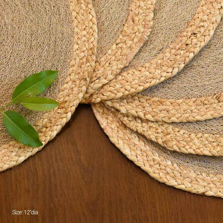 Kleene - Wholesale Placemat - Handwoven Jute & Cotton Placemat – 12 Inch Round5