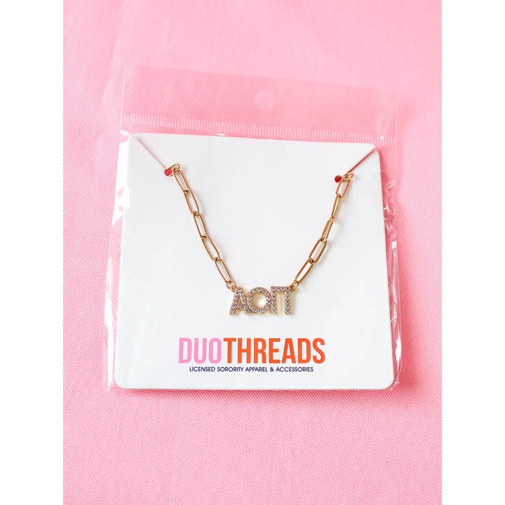 Duo Threads - Wholesale Pendant/Charm Necklace - Rhinestone Sorority Necklace4