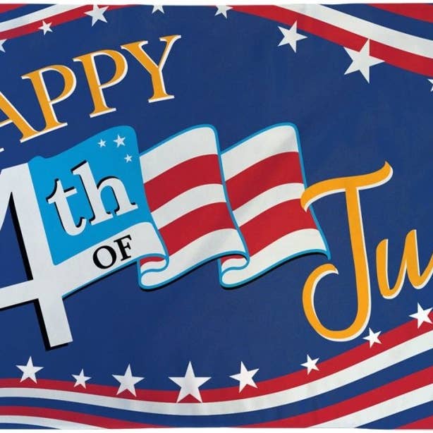 Flags Importer - Wholesale Flag - Happy 4th of July (Stars & Stripes) Flag 3x5ft Poly1