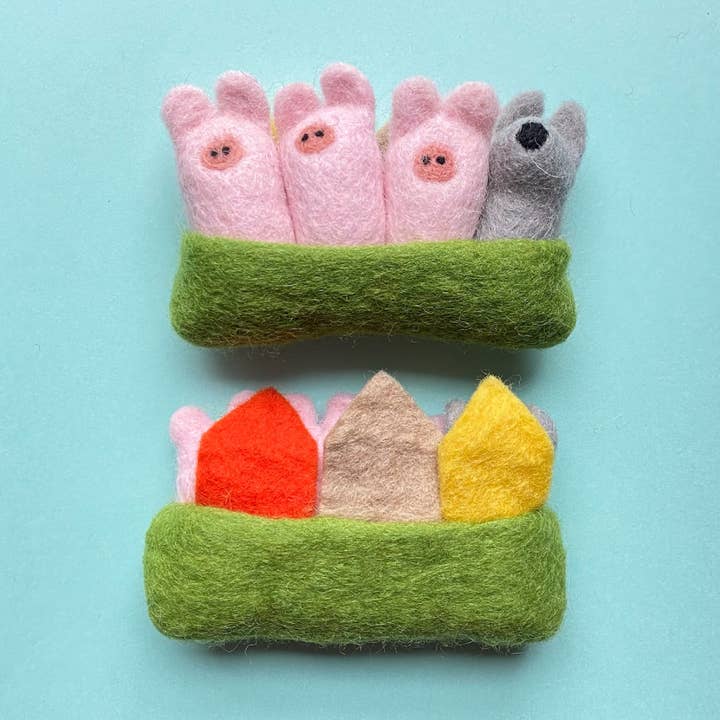 Pocket Pals | The Three Little Pigs for wholesale by Sheep Farm Felt