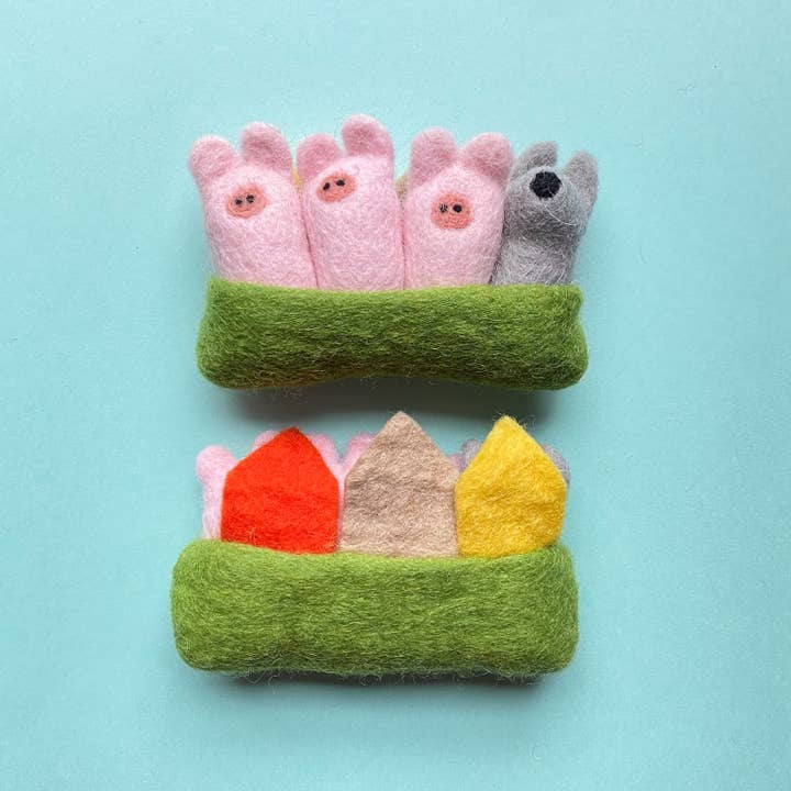 Sheep Farm Felt - Wholesale Toy Set - Kids - Pocket Pals | The Three Little Pigs