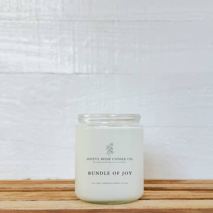 Bundle of Joy Soy Candle | 9 oz glass jar for wholesale by Joyful Home Candle Co.