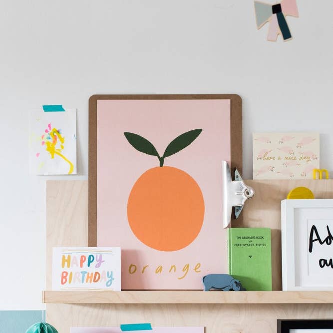 Leuchtend oranger Druck für den Großhandel von Letterbox Lane