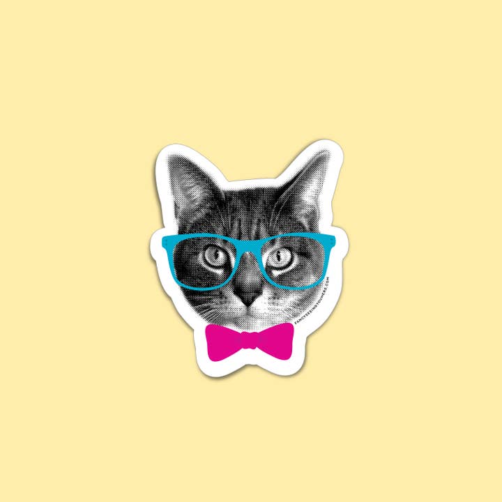 Nerd Cat Sticker for wholesale by Fancy Seeing You Here