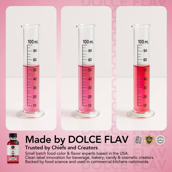 Dolce Flav - Wholesale Cocktail mix/syrup - Natural Pink Food Color - Water Soluble3