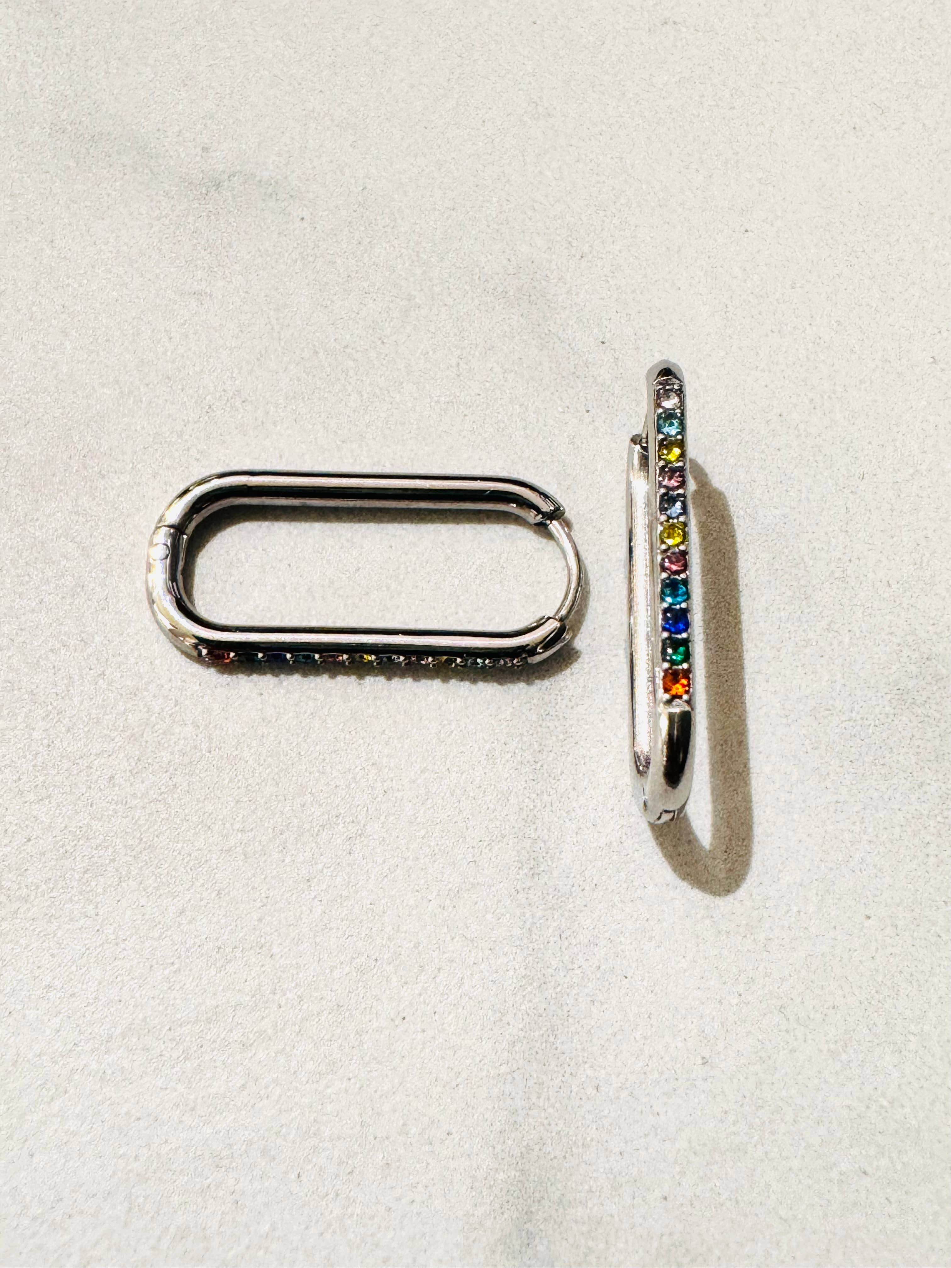 Cassette Barcelona - Wholesale Hoop Earrings - Arlo Stainless Steel Rectangular Earrings 9