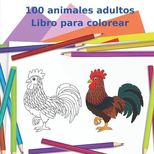 Books by splitShops - Wholesale Coloring Book - Adult - 100 animales adultos Libro para colorear-Libro para colorear, con divertidas, fáciles y relajantes páginas para colorear para amantes de los animales: - Paperback0