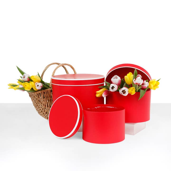 UNIKPACKAGING - Vente Coffrets cadeaux - Boîtes Cadeaux Rondes à Motifs Floraux avec Couvercles – Ensemble de 3 pièces2