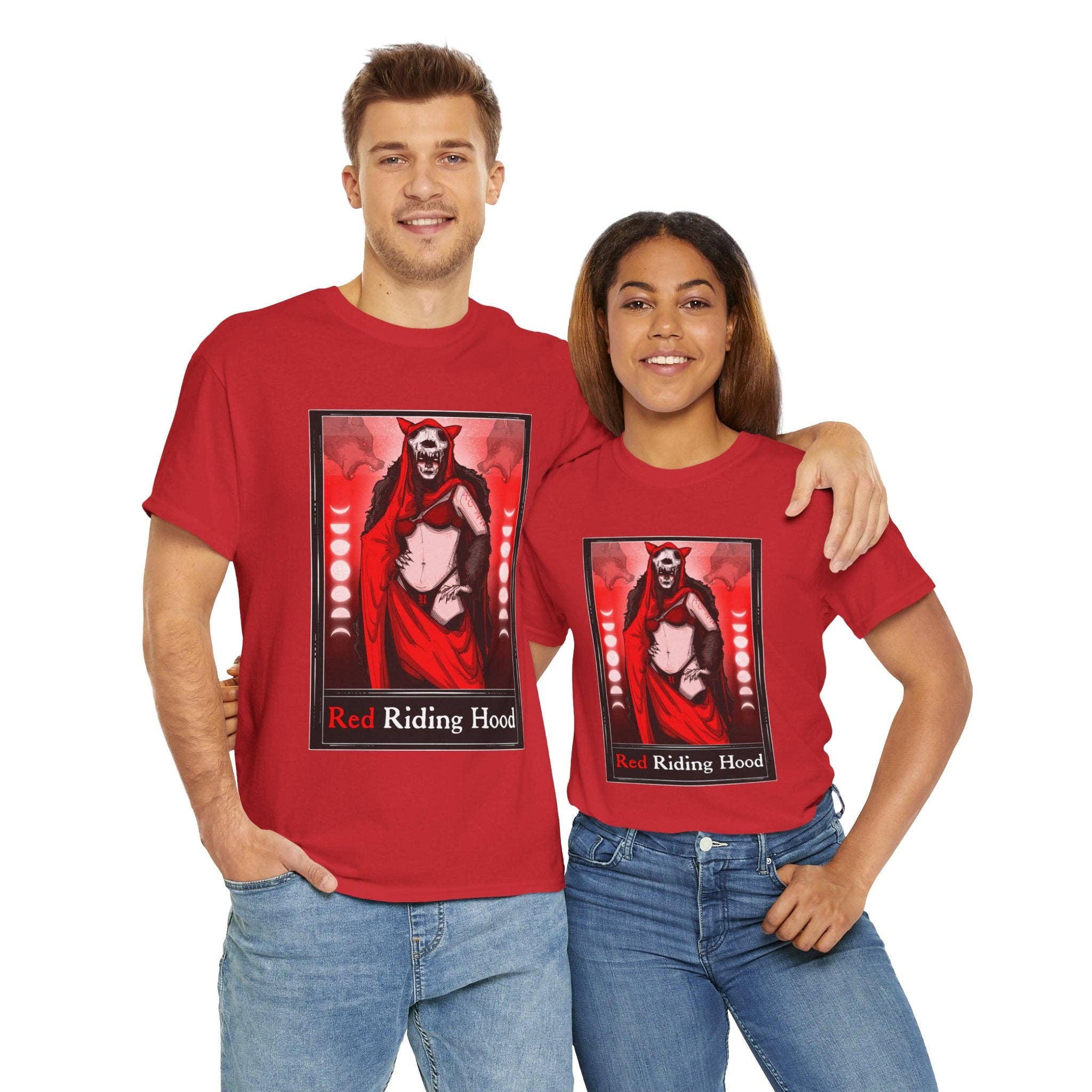 LVB Art - Wholesale T-Shirt (Graphic) - Unisex - Red Riding Hood Tarot  (Front & Back Print) Unisex Heavy Cotton Tee26