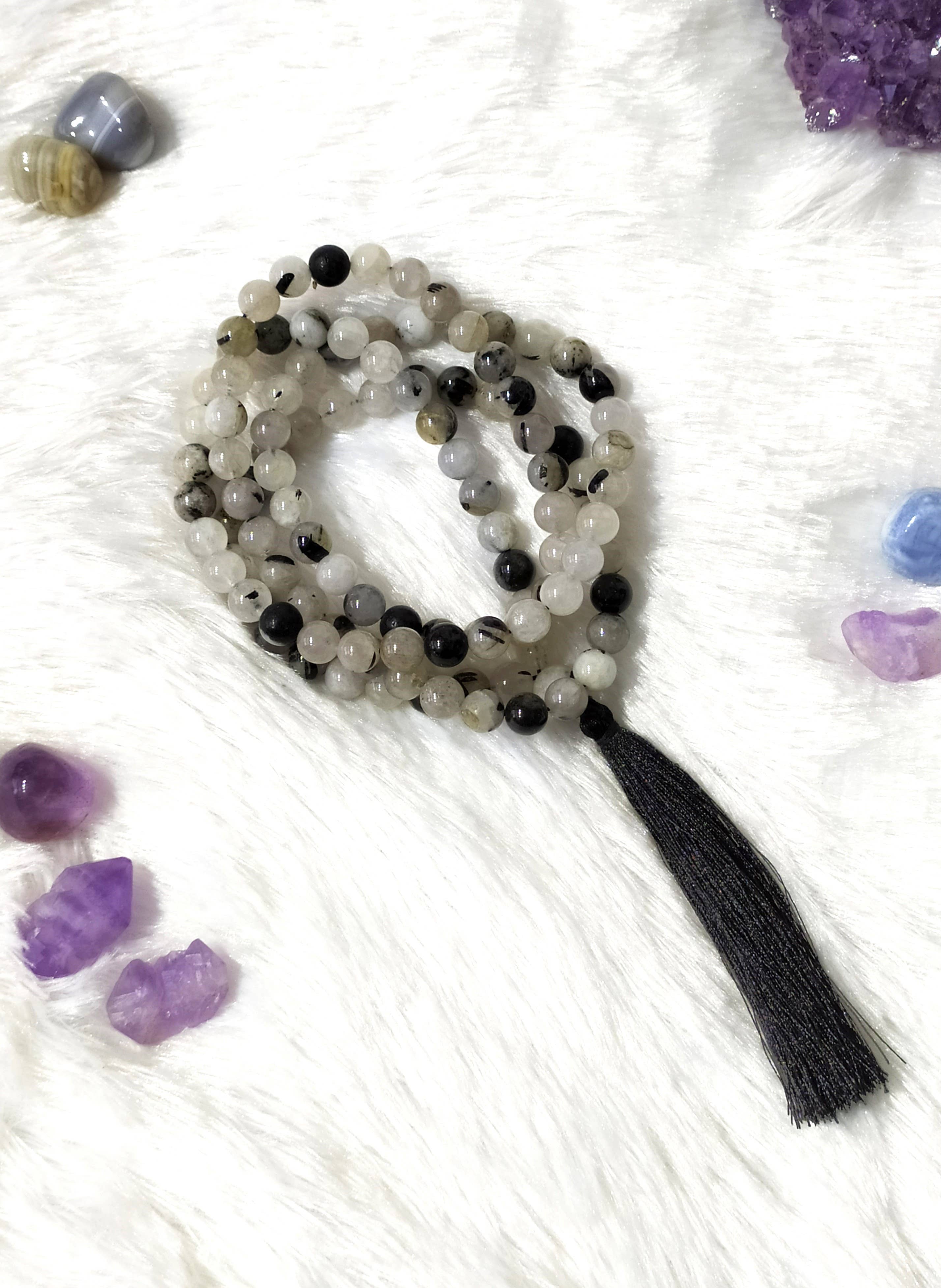 Soothing Crystals - Wholesale Prayer Beads Necklace - Gemstone Mala | Black Rutile | 108 Prayer Bead | Jap Mala4