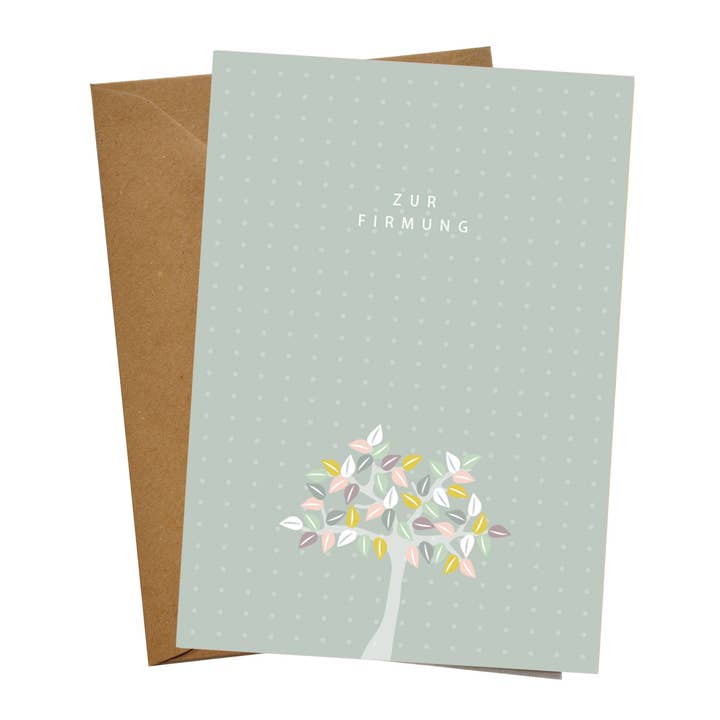 Klappkarte "Firmung Lebensbaum" für den Großhandel von mimie & joe